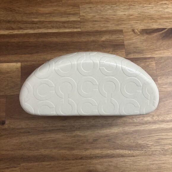 Coach Sunglasses Case Beige Signature Case Eyeglasses Hard Case Minimalist Y2K - Picture 6 of 11